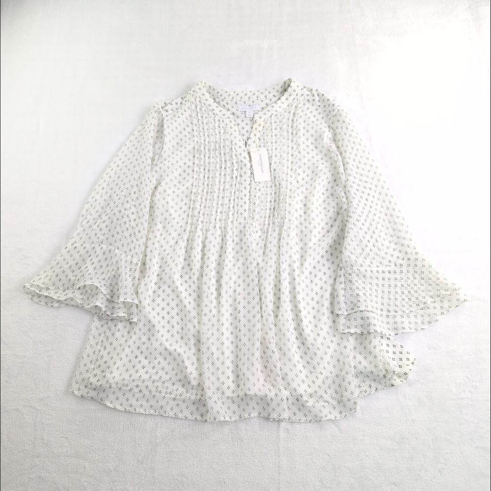 Charter Club NWT Fairy Pintuck Flutter Sleeve Top Floaty Coquette Women's 3X